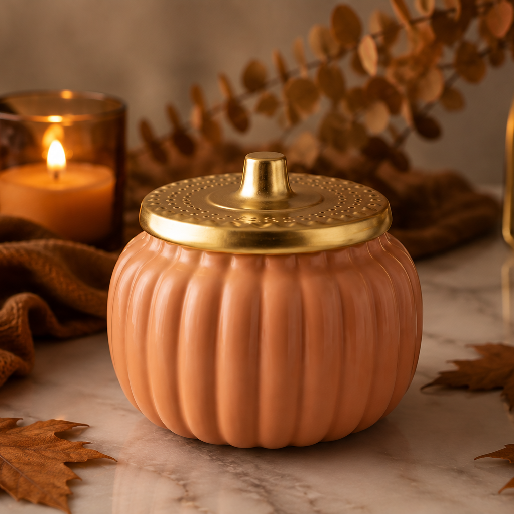 Orange Heirloom Pumpkin - Fallen Leaves